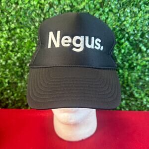 Negus Black Snapback Hat White Letters King One Size OSFA